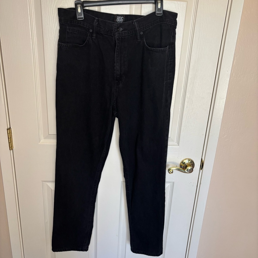 Men’s BDG Dad Slim Tapered Fit BLACK Denim Jeans Size 34x34‎
